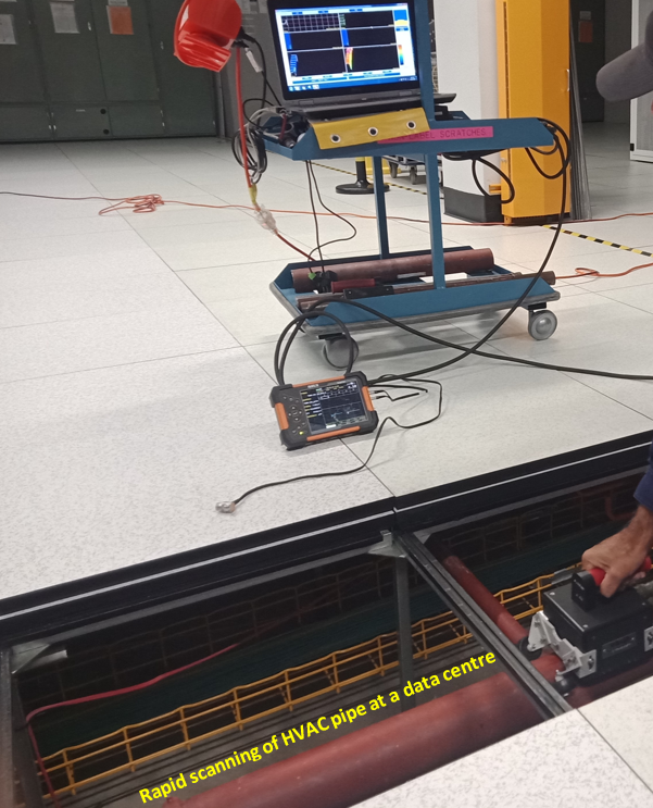 Rapid scanning of HVAC pipe at a data centre