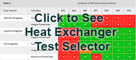see heat exchanger test selector